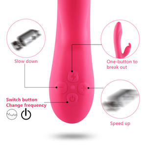 Vrouwelijke Verwarming Dual Stimulator Vagina Clit <span class=keywords><strong>Dildo</strong></span> Massager G Spot Konijn Vibrator Voor Vrouwen Speelgoed Seks Volwassen - Product Image 4