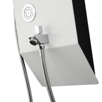 Colonne de douche murale thermostatique LANO en alliage d'aluminium blanc avec jets pluie, d'impulsion et de massage – Gamme Luxe