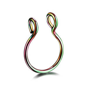 Anneaux de Nez Classiques et Tendances en Acier Inoxydable, Fausses Bagues de Septum Rondes à Percer le Nez, Bijoux de Fiançailles - Product Image 4