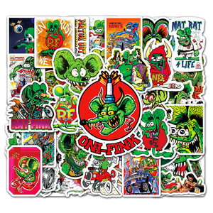 สติกเกอร์ลายการ์ตูนหนู <span class=keywords><strong>Fink</strong></span> สไตล์ใหม่,สติกเกอร์กราฟฟิตีวาดภาพถนนสำหรับแล็บท็อปขวดติดผนังกันน้ำติดผนัง50ชิ้น - Product Image 1