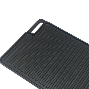 Vente chaude OEM ODM Poêle à griller <span class=keywords><strong>rectangulaire</strong></span> en fonte pré-assaisonnée, durable, facile à nettoyer, compatible gaz et <span class=keywords><strong>induction</strong></span>, double face - Product Image 6