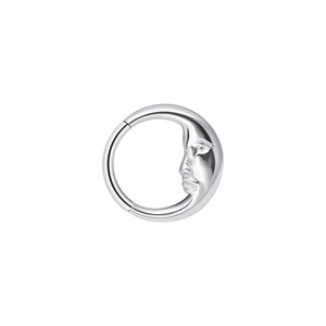 Anneau segmenté articulé en acier inoxydable 316L, motif croissant de lune, pour septum et hélix |   Bijoux de piercing corporel hypoallergéniques - Product Image 6