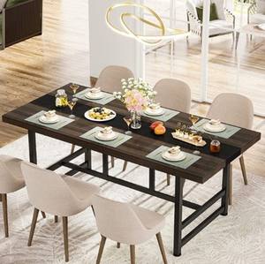 โต๊ะรับประทานอาหาร6-8คนนั่งรอบไม้ผลิตสีดำที่กำหนดเองผู้ผลิตเฟอร์นิเจอร์คอลเลกชัน - Product Image 3