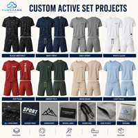 Conjunto de Pantalones Cortos Deportivos para Hombre, Verano, Casual, Transpirable, Secado Rápido, 100% Poliéster, Estampado, con Pedrería, Disponible en Stock