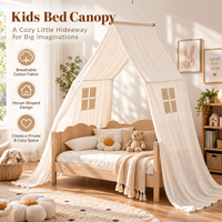 Moustiquaire triangulaire portable et pliable pour lit d'enfant, avec double ouverture, 245 cm, 100 % coton, décoration suspendue pour chambre à coucher