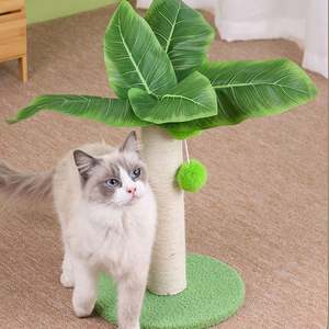 Kinghon Poste Rascador para Gatos de Cuerda de Sisal, Árbol de Escalada con Hojas, Mueble de Interior, Suministros de Entrenamiento, Árbol para Gatos - Product Image 4