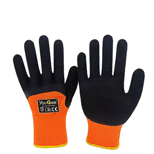 Vente directe d'usine gants thermiques d'hiver gants de sécurité résistants au froid guantes revêtement froissé en latex avec doublure en éponge polyester 7g - Product Image 1