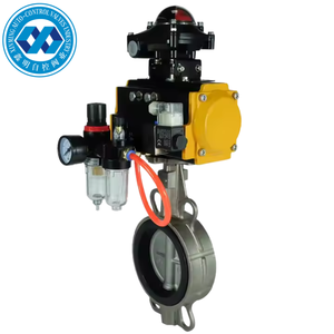 Vannes papillon pneumatiques à opercule avec unités FRL pneumatiques, DN50 à DN400, vente directe usine - Product Image 4