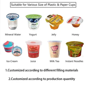 Automatic Liquid Water Honey Milk Yogurt Jelly Plastic Paper K Cup Piston Filling And Sealing Equipment Packing Machine Cream