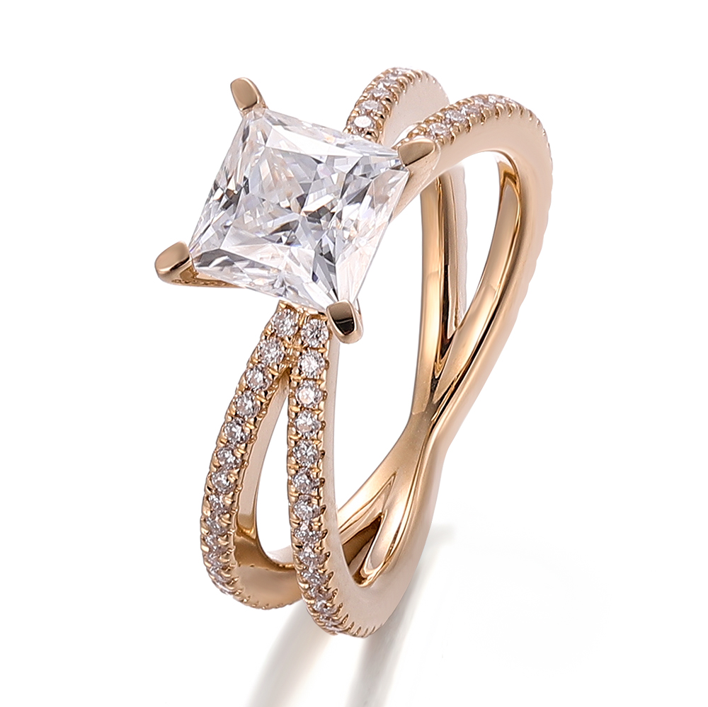 แหวนเพชรโมอิสซาไนต์ทองแท้ 14k