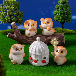 Kaliteli 3d baykuş tasarım reçine minyatür hayvanlar bahçe dekorasyon - Product Image 4