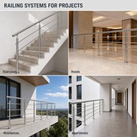 Poteau vertical robuste en acier inoxydable OEM avec rail en verre pour entrée de complexe hôtelier, appartement et bureau