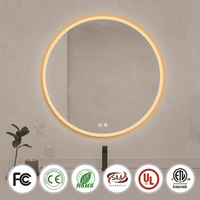 Nouveau Miroir de Maquillage Mural LED Moderne Minimaliste Étanche avec Cadre Poli, Anti-Buée, Tactile et Intensité Réglable, Lumière Intelligente pour Coiffeuse à Domicile