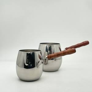 Caffettiera Moka in Acciaio Inox Ecologica Best Seller con Manico Lungo in Legno Lucidato per Caffè, Latte, Espresso e Latte Macchiato - Product Image 5