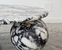 Table basse centrale en pierre naturelle au design moderne, table en marbre avec base sphérique, écologique, résistante à l'eau, pour hôtel, villa, maison