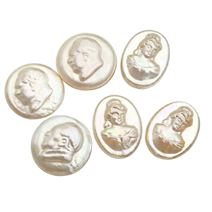 Perles de culture d'eau douce Mabe en relief <span class=keywords><strong>camée</strong></span>, perles en vrac, pendentifs, anneaux, perles véritables non sculptées, perles cultivées en coquille - Product Image 1