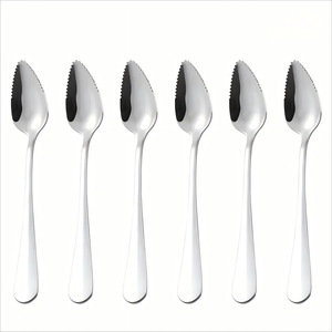 1010 Stainless Steel Scraper <b>Spoon</b>, <b>Grapefruit</b> Knife, Toothed Fruit Scoop, Dessert <b>Spoon</b>, Fruit <b>Spoon</b>, Orange Peeling <b>Spoon</b>, - Product Image 2