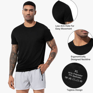 AK Slim Fit Design Men's Sports Running Clothing Camiseta de poliéster liso de secado rápido para hombres - Product Image 5