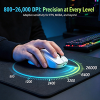 Ratón Inalámbrico para Juegos JINMS X7 Ultra, PAW3395 26000DPI, Tri-Modo, Ergonómico, RGB, Recargable, Óptico, para PC, FPS, Esports