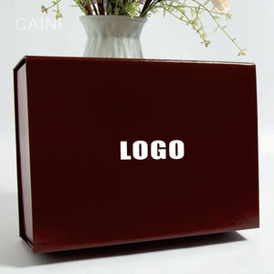 Emballage de boîte pliante rouge de haute qualité. Emballage cadeau luxueux. Boîte cadeau personnalisée. LOGO personnalisé. - Product Image 1