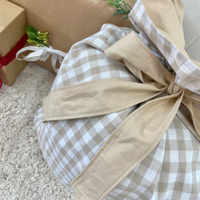 DANCURKEY Sacs cadeaux à cordon rayés et sacs de Noël de luxe à carreaux, vierges, pour décoration de fête de Noël, vente en gros
