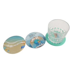 Posavasos Redondo de Silicona PVC con Logotipo Personalizado, Antideslizante, Resistente al Calor, Protector de Mesa para Café, Té, Cerveza - Product Image 2