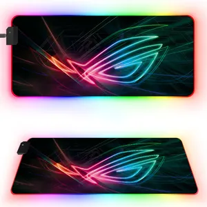 Factory Price Large Desk Mat Mousepad Pad RGB LED Black Gaming Keyboard and Mouse Pad Mat for Gamer