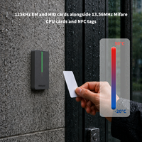 Lecteur de cartes de contrôle d'accès cryptographé OSDP 2.2, entièrement métallique, IP65, 125 kHz EM HID, 13,56 MHz Mifare DESFire EV3 NFC Wiegand RS-485