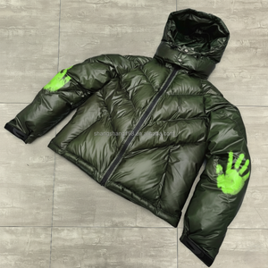 カスタマイズされた衣料品メーカーメンズ冬カーディガンストリートウェアコート熱反応性PUフグブレーカージャケット男性用 - Product Image 2