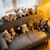Groothandel Retail Prijs Aanbod 8 inch 15 inch Gemengde Safari Dierenfiguurtjes Pluche Speelgoed Kermisspel Prijs Groothandel