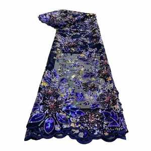 Vendita calda maglia francese in pizzo abito <span class=keywords><strong>da</strong></span> sposa <span class=keywords><strong>da</strong></span> sposa con Tessuto <span class=keywords><strong>da</strong></span> ricamo <span class=keywords><strong>di</strong></span> paillettes africano Senegal Tessuto glitterato - Product Image 5