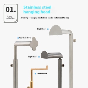 Giá để trưng bày túi kính lớn đặt sàn bằng thép không gỉ, dành cho cửa hàng quần áo, bán chạy, giá để túi xách - Product Image 2
