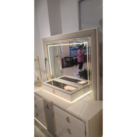 Ensemble de chambre à coucher moderne de luxe Shiyi King 5 pièces, lit queen size en bois blanc, commode, table de chevet, armoire, rangement pour la chambre