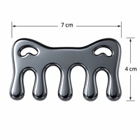 Peigne de massage Gua Sha en alliage de zinc avec oreilles de chat, à dents larges, pour massage du cuir chevelu et des méridiens, plusieurs couleurs