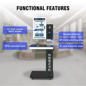 Kiosque de bibliothèque en libre-service avec <span class=keywords><strong>scanner</strong></span> RFID pour un emprunt et un retour rapide des livres, fonctionnement en libre-service de la bibliothèque - Product Image 2