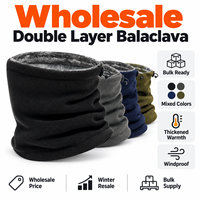 Cagoule double couche en polaire épaisse pour l'hiver, masque facial coupe-vent, doublure de casque de ski et moto pour distributeurs