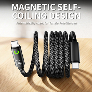 Câble <span class=keywords><strong>de</strong></span> charge rapide magnétique USB-C 240W PD en gros avec connecteur magnétique pour iPhone Samsung <span class=keywords><strong>Tablette</strong></span>, <span class=keywords><strong>cordon</strong></span> <span class=keywords><strong>de</strong></span> chargeur personnalisé avec logo - Product Image 4