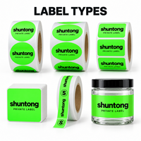 Étiquettes adhésives personnalisées pour articles de première nécessité, impression couleur fluorescente, découpe à la forme, étiquettes rondes en rouleau