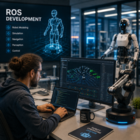 Développement de logiciels de robotique personnalisés, système de contrôle de robots IA, navigation autonome des robots, logiciel embarqué, solution d'automatisation