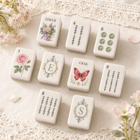 Juego de Mahjong Americano Estético Monet Garden, 166 Piezas, Fichas Acrílicas de Triple Capa, Tablero de Lujo, Recuerdo para Reuniones Sociales
