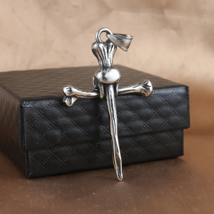 Stainless Steel <b>Cross</b> Skull Pendant For Men And Women Punk Retro Style Necklace Gift 231086 - Product Image 3