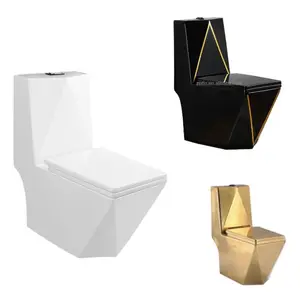 热销菱形马桶设计P型/S型陷阱陶瓷卫生现代浴室一体式马桶