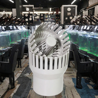 Tête de filtre de surface en plastique de forme irrégulière pour bassin à poissons Koi, avec collecteur de feuilles anti-colmatage pour pisciculture 50/75/110mm