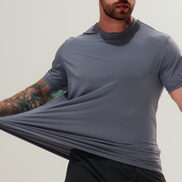 Haute qualité hommes Nylon Spandex séchage rapide Gym chemises régulières OEM Laser tissu entraînement sport Streetwear chemises pour hommes