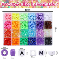 24-Cell DIY Beading Set Box Accessoires de téléphone portable et porte-clés en plastique faits à la main avec perles de baril colorées
