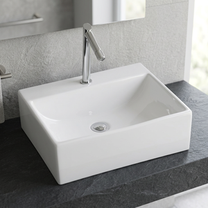 Porcelain Ceramic Top Mount Countertop Wash Basin Easy Clean Water Resistant Asian Design Bathroom Sink - Product Image 2