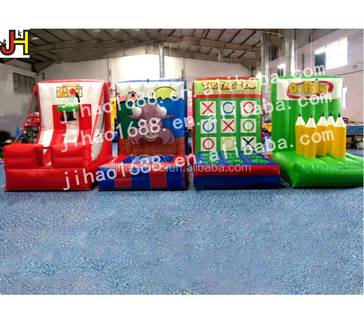 Inflatable 4 trong 1 lễ hội trò chơi inflatable thách thức trò chơi thể thao cho trẻ em