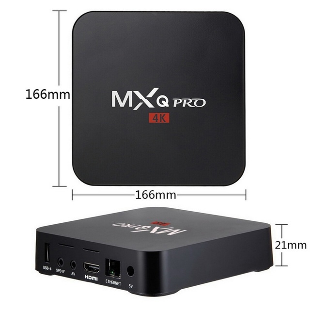 MXQPro Set-top Box 4K A7 RK3329 2.4G Wifi Android 7.1 Quad Core 1G+8G You Tube BBC Airplay 3D Android TV Box