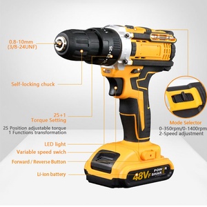 Taladro de Impacto Inalámbrico Multifuncional, Destornillador Eléctrico Doméstico, 10mm, 21V, Li-ion, SDS-Max, 500W, Batería de 2.0Ah, Velocidad Variable - Product Image 3
