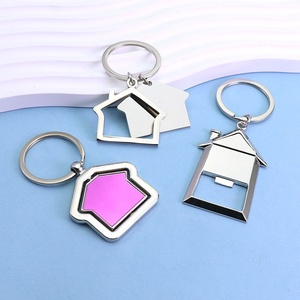 Biểu tượng tùy chỉnh khắc laser kim loại Keychain trống tag Mặt dây chuyền trong vòng vuông hình bầu dục hình dạng đồng xu chủ khuyến mại Quà Tặng - Product Image 3